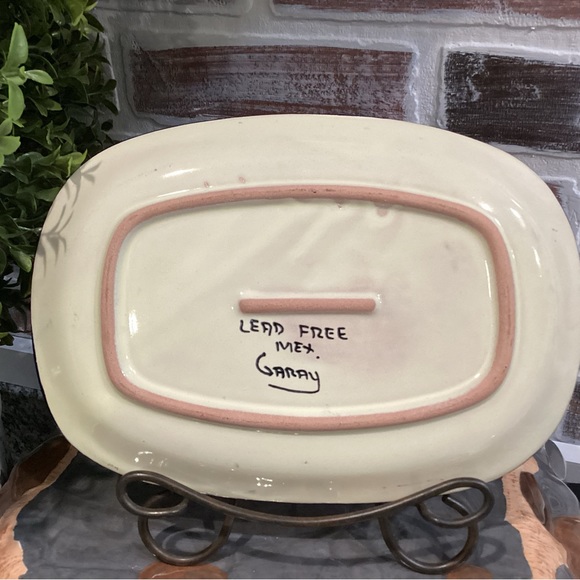 Talavara Style Mexican Art Pottery - Artist Signed - Lead Free Serving Plate - Picture 4 of 8